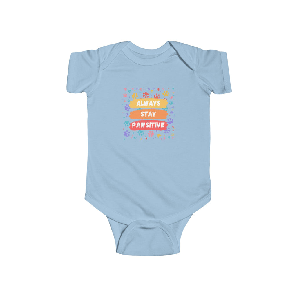 Always Stay Pawsitive Baby Onesie Blue