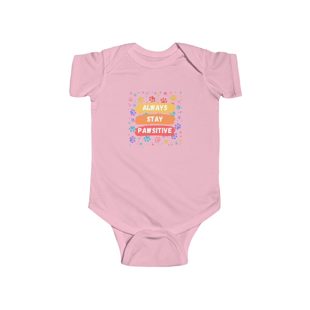 Always Stay Pawsitive Baby Onesie Pink