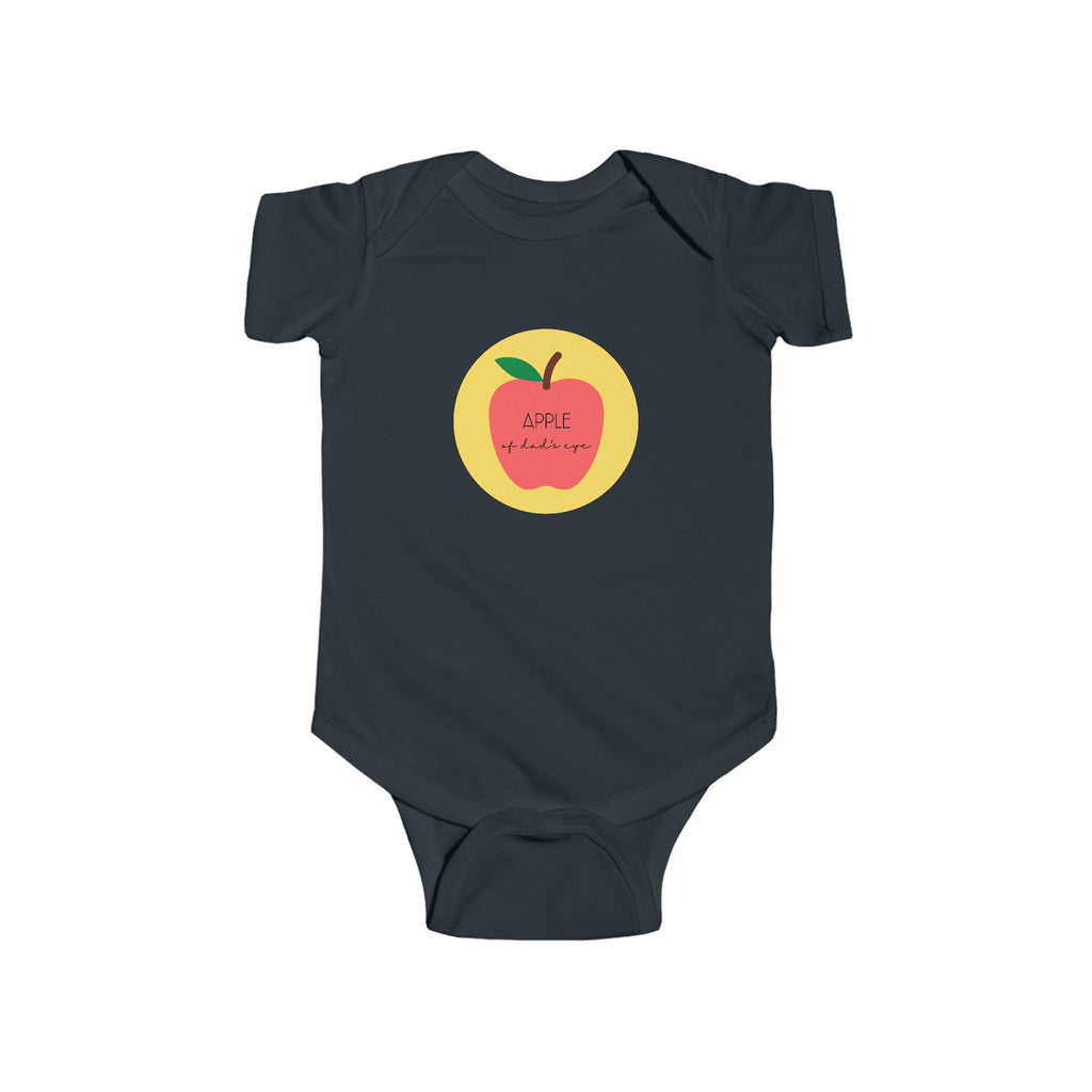 Apple of Dad's Eye Baby Onesie Black