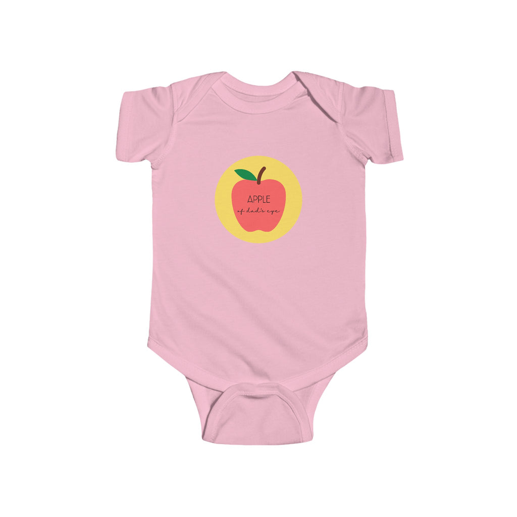 Apple of Dad's Eye Baby Onesie Pink