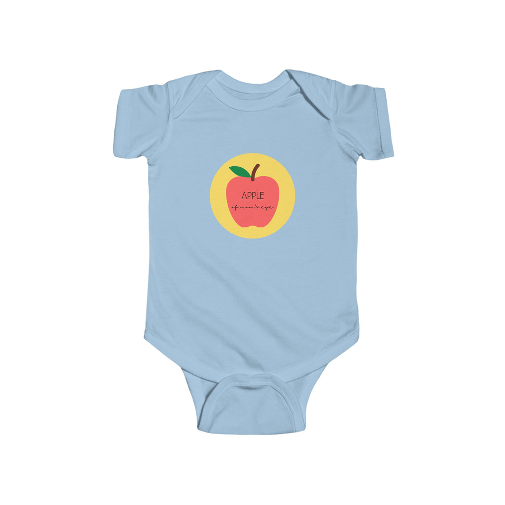 Apple of Mom's Eye Baby Onesie Blue