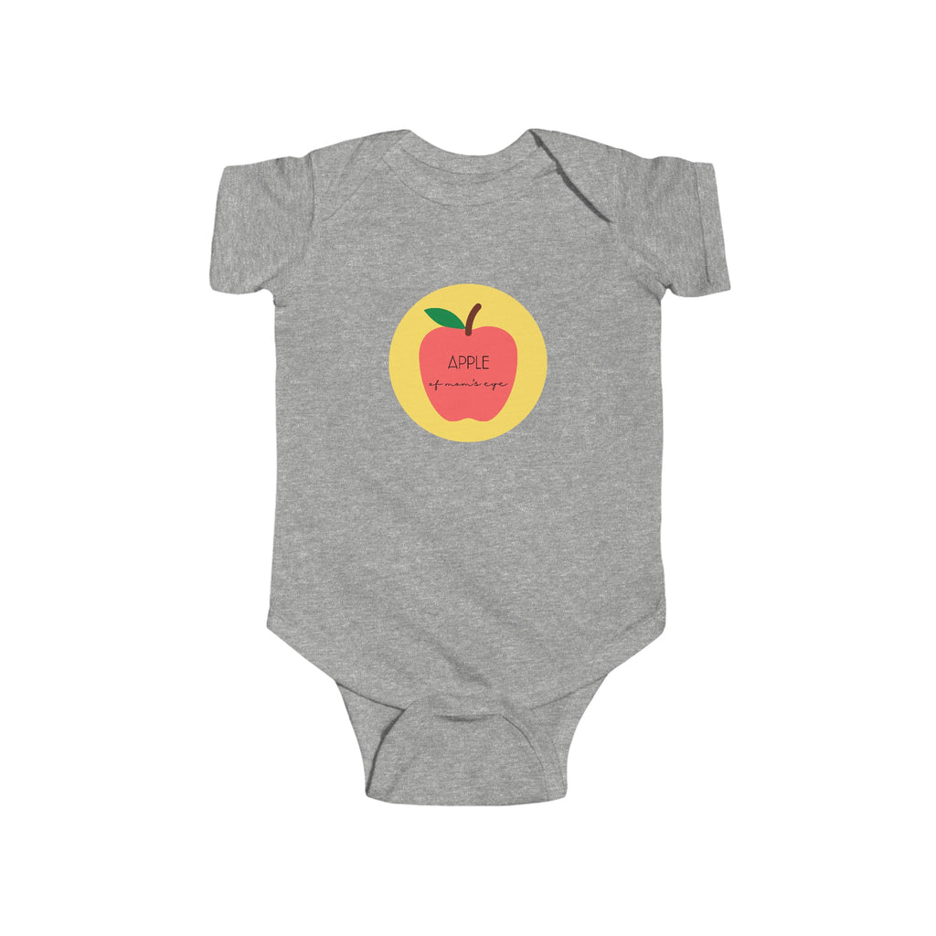 Apple of Mom's Eye Baby Onesie Gray