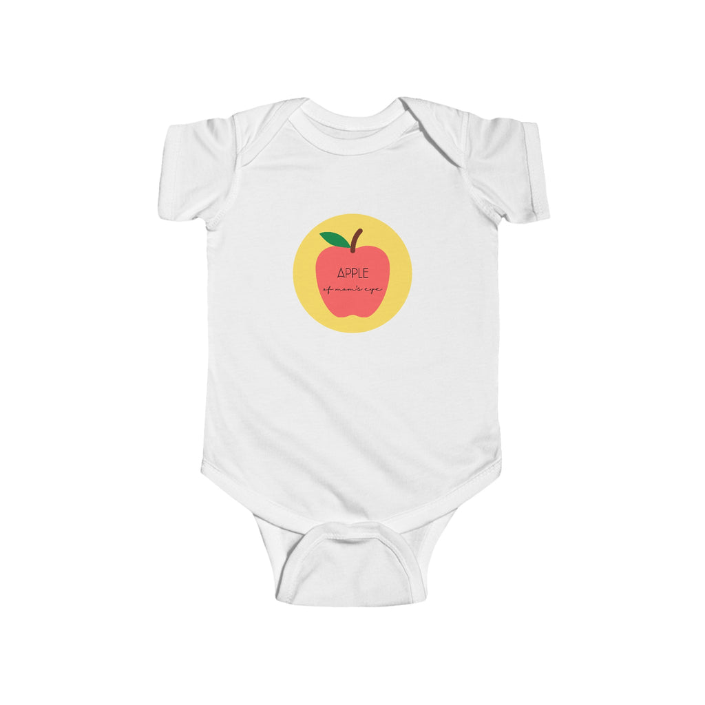 Apple of Mom's Eye Baby Onesie White