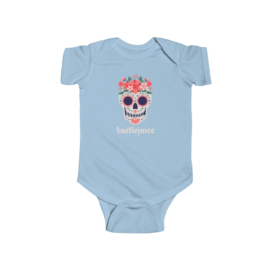 Baetlejuice Calavera Sugar Skull Baby Onesie Blue