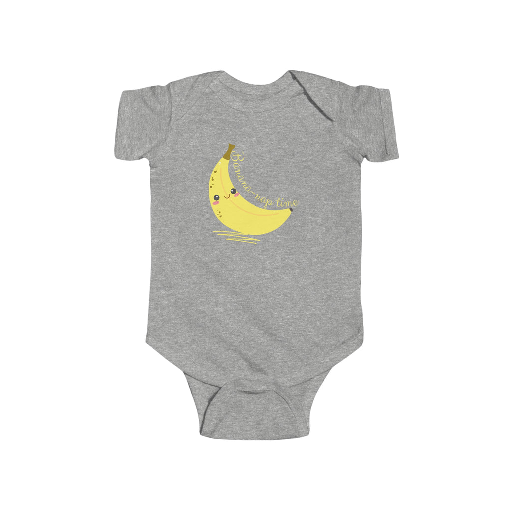 Banana Nap Time Baby Onesie Gray