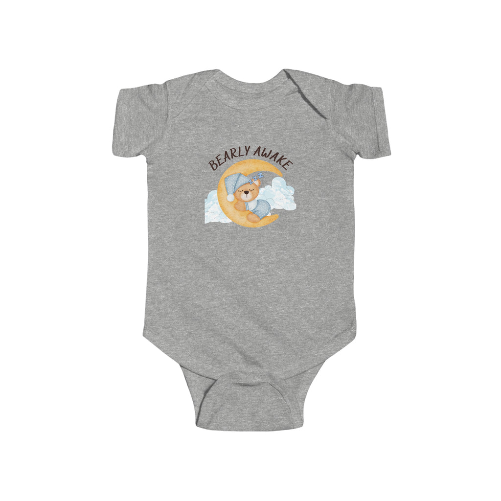 Bearly Awake Baby Onesie Gray