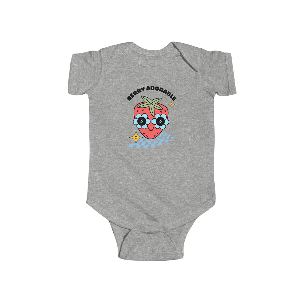 Berry Adorable Baby Onesie Gray