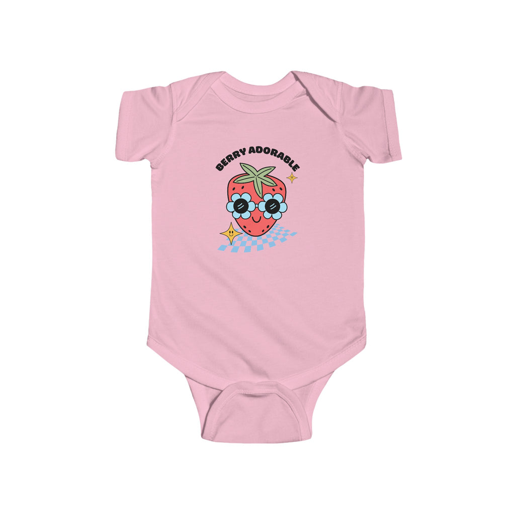 Berry Adorable Baby Onesie Pink