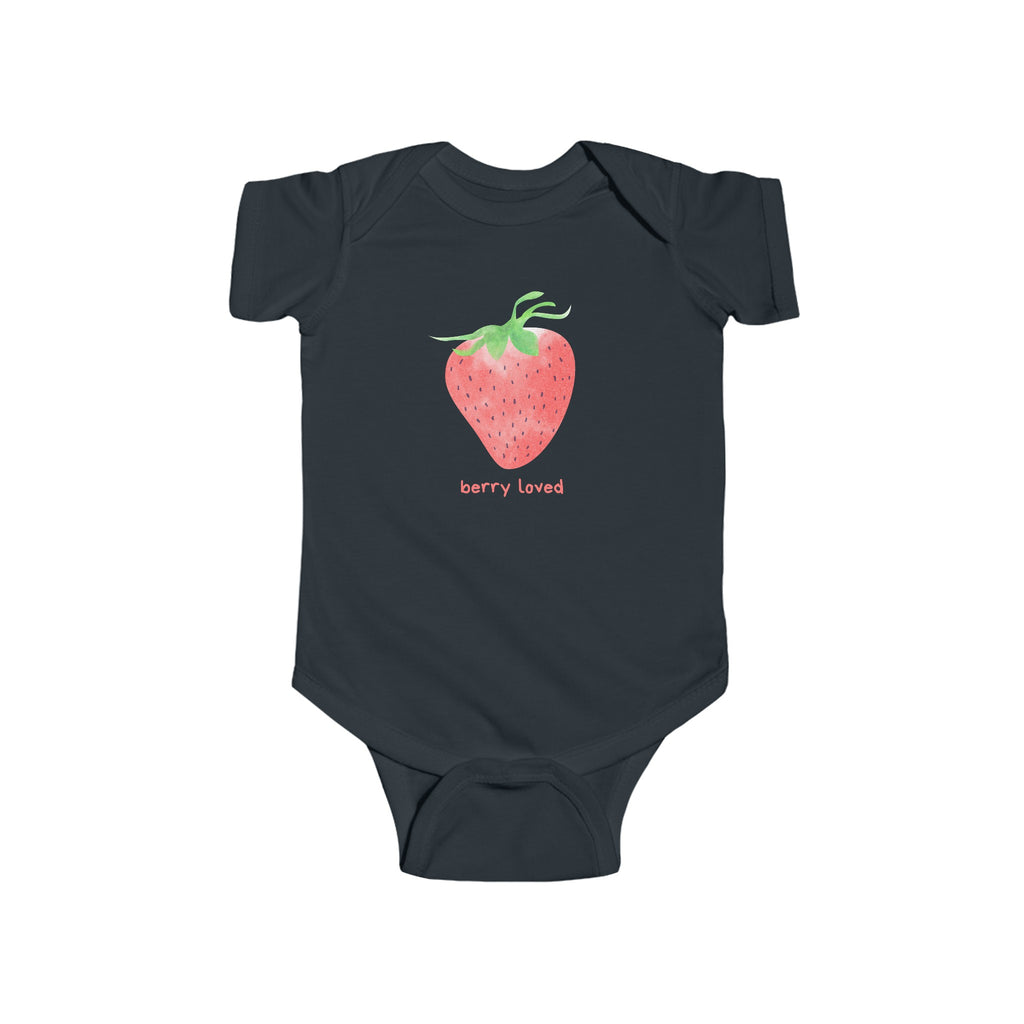 Berry Loved Baby Onesie Black