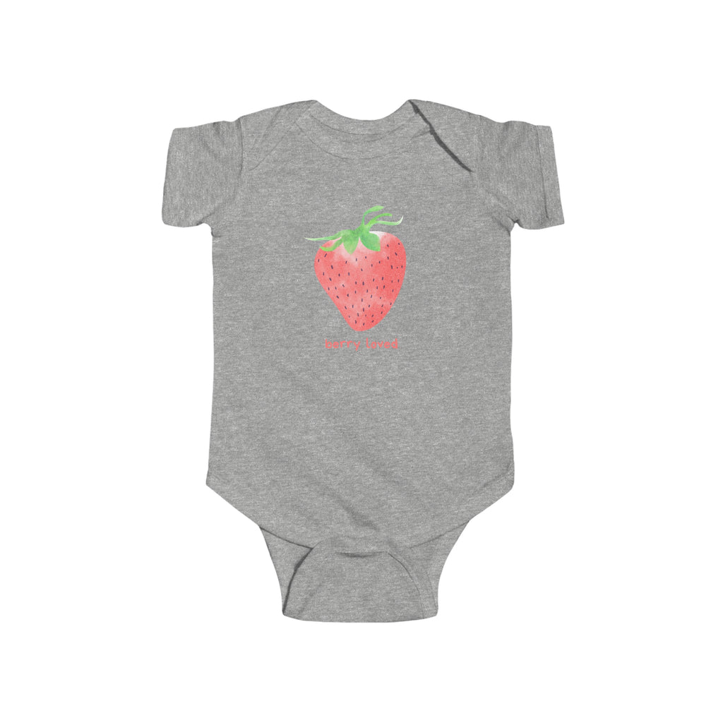 Berry Loved Baby Onesie Gray