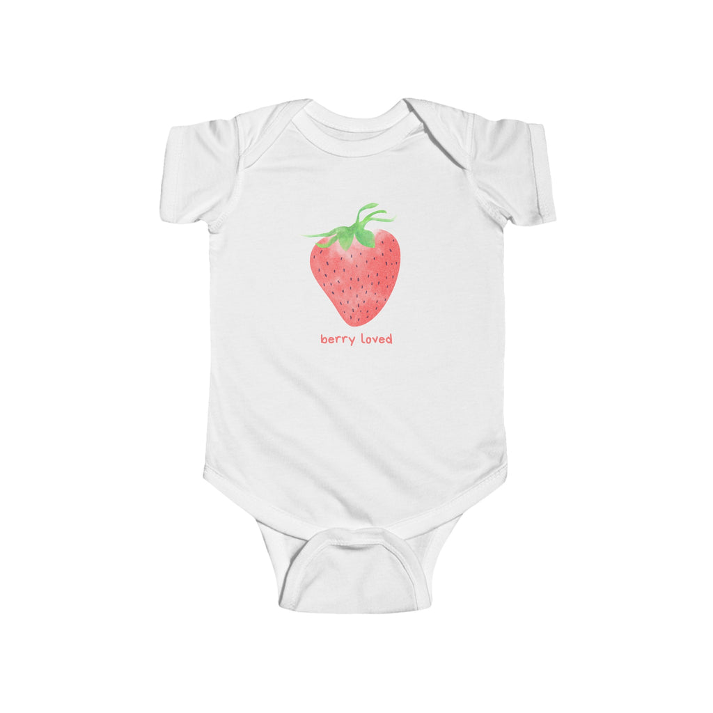 Berry Loved Baby Onesie White