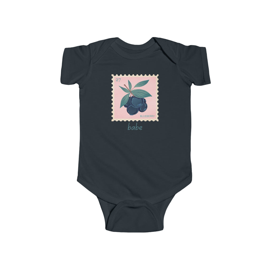 Blueberry Babe Baby Onesie Black