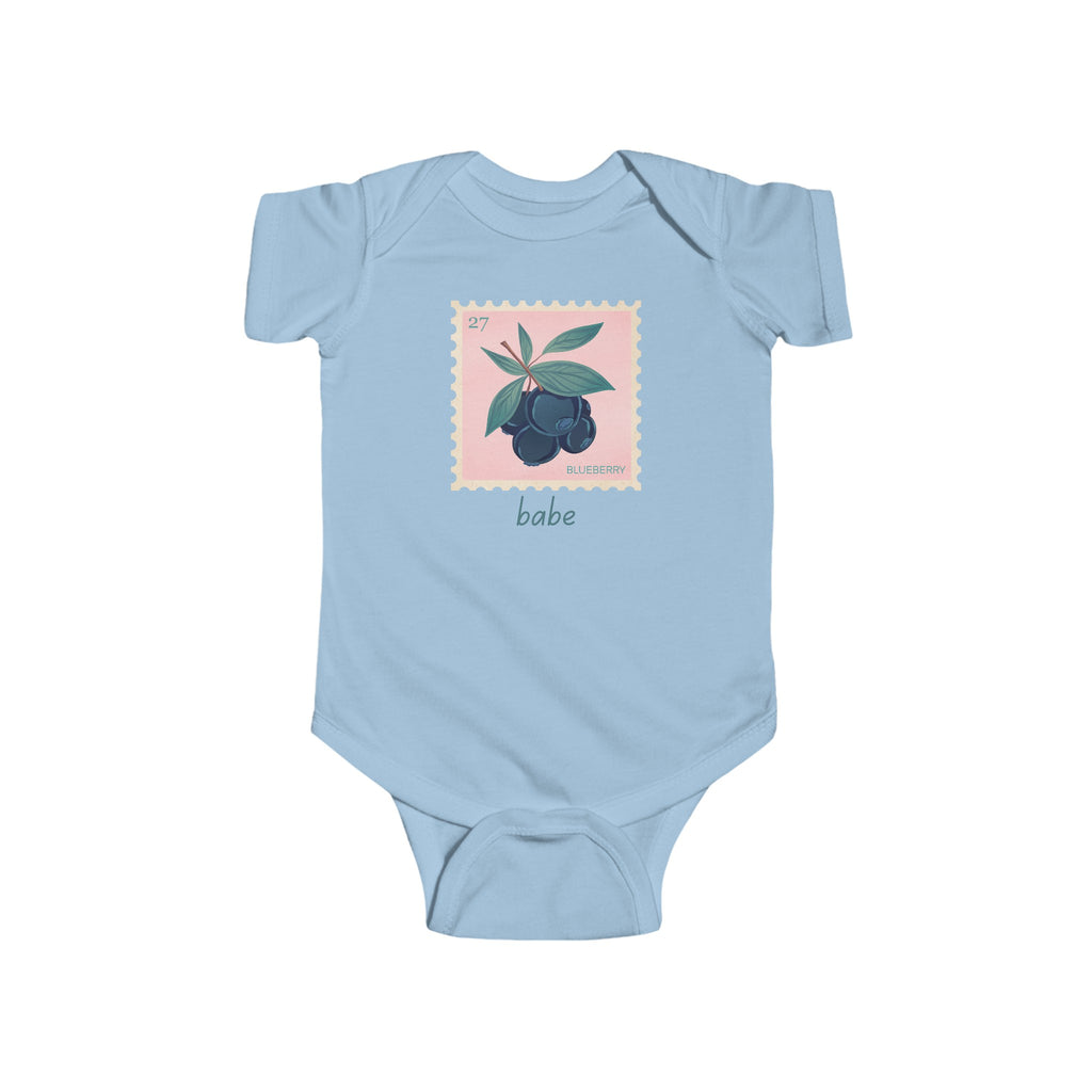 Blueberry Babe Baby Onesie Blue