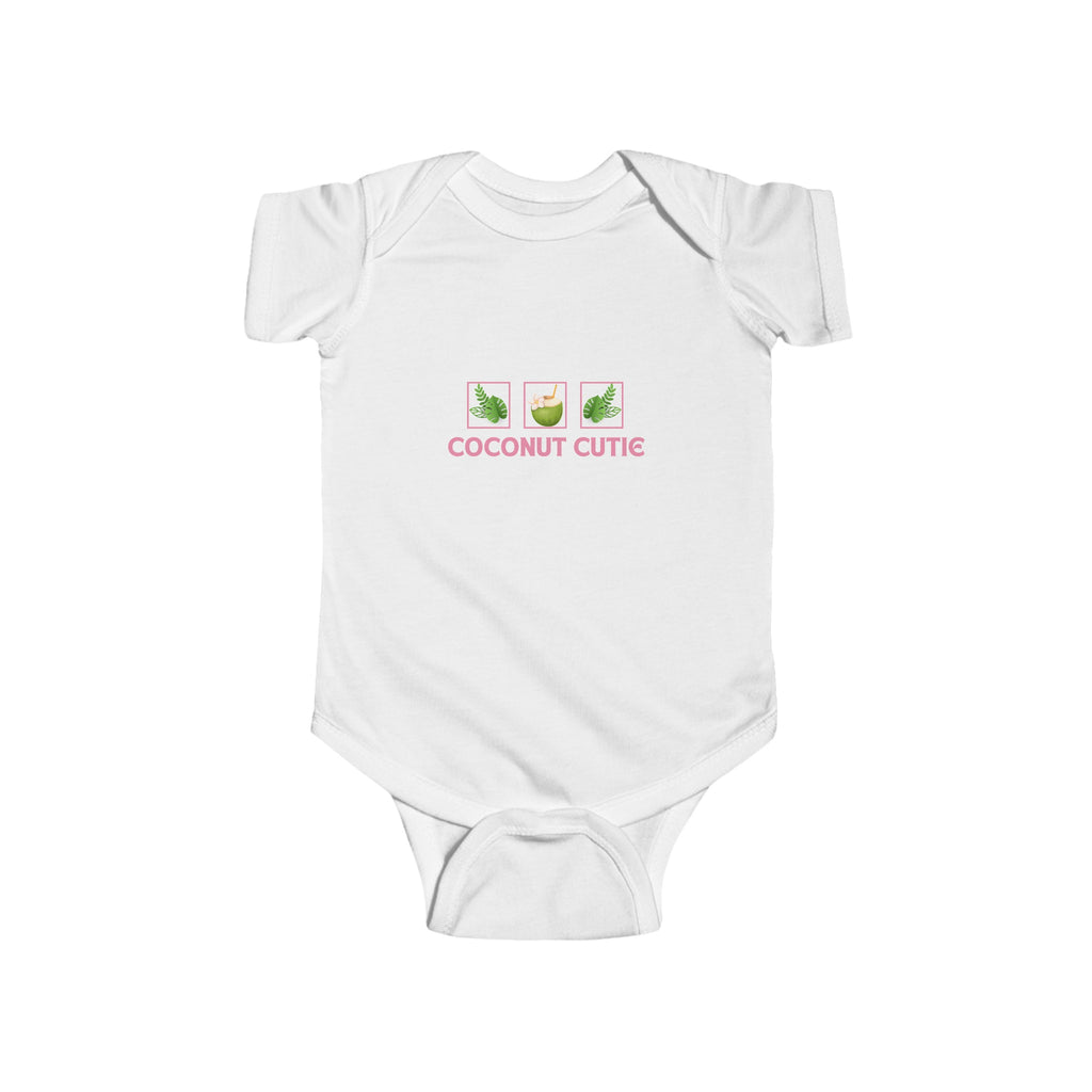 Coconut Cutie Baby Onesie White