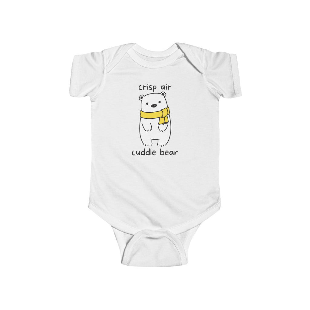 Crisp Air Cuddle Bear Baby Onesie White