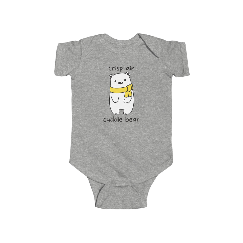 Crisp Air Cuddle Bear Baby Onesie Heather