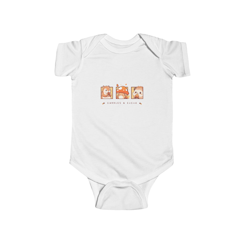 Cuddles and Cocoa Baby Onesie White