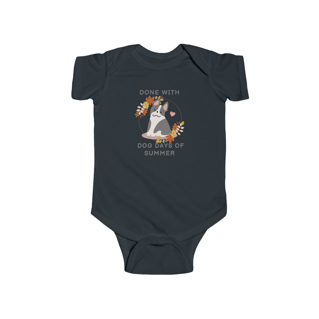 Done with Dog Days of Summer Baby Onesie Black