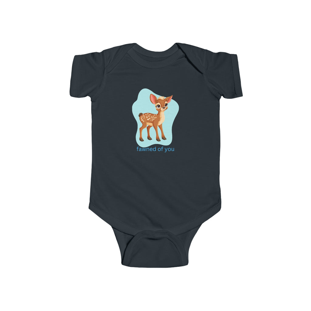 Fawned of You Blue Baby Onesie Black