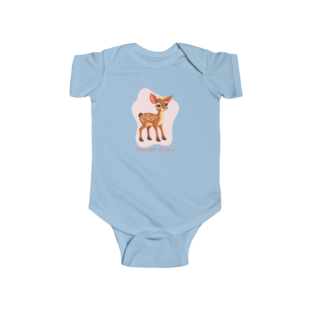 Fawned of You Pink Baby Onesie Blue