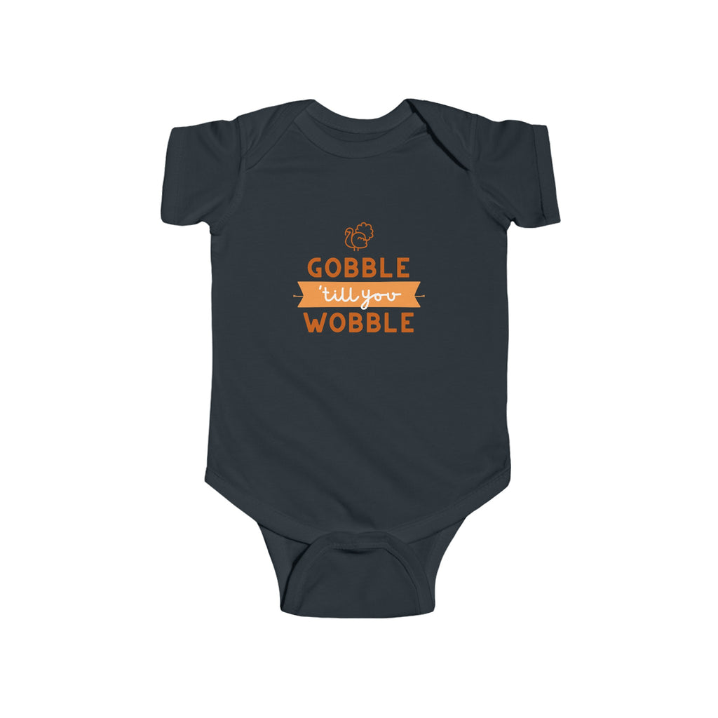 Gobble Till You Wobble Baby Onesie Black