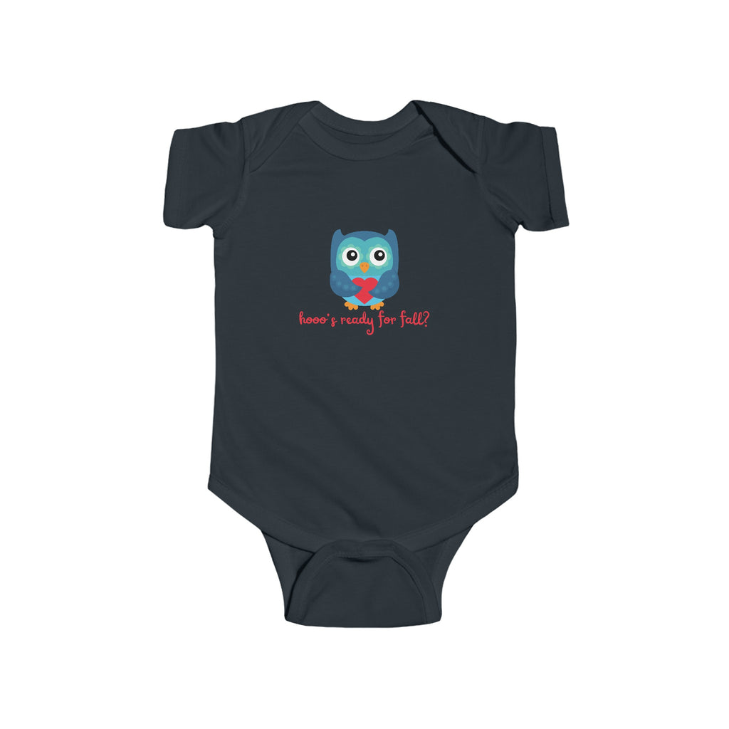 Hooo's Ready for Fall Baby Onesie Black