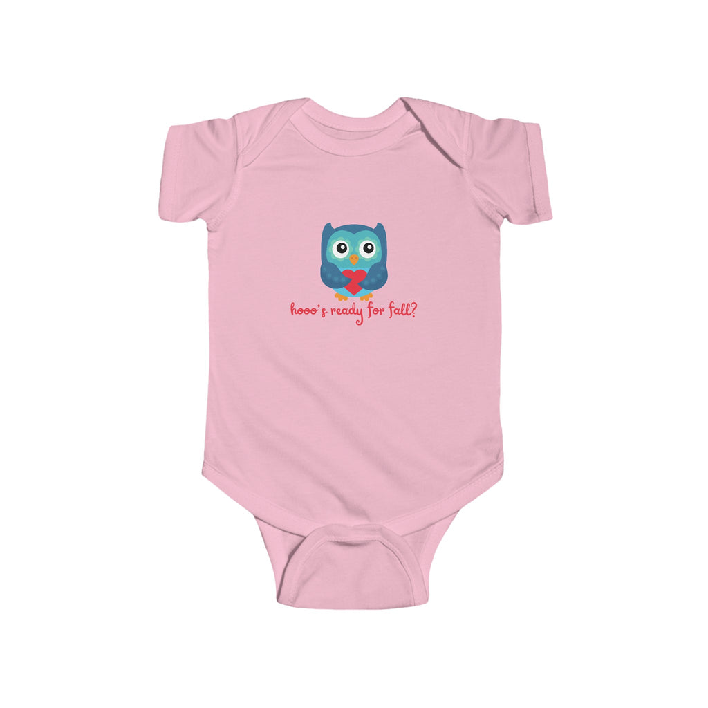 Hooo's Ready for Fall Baby Onesie Pink