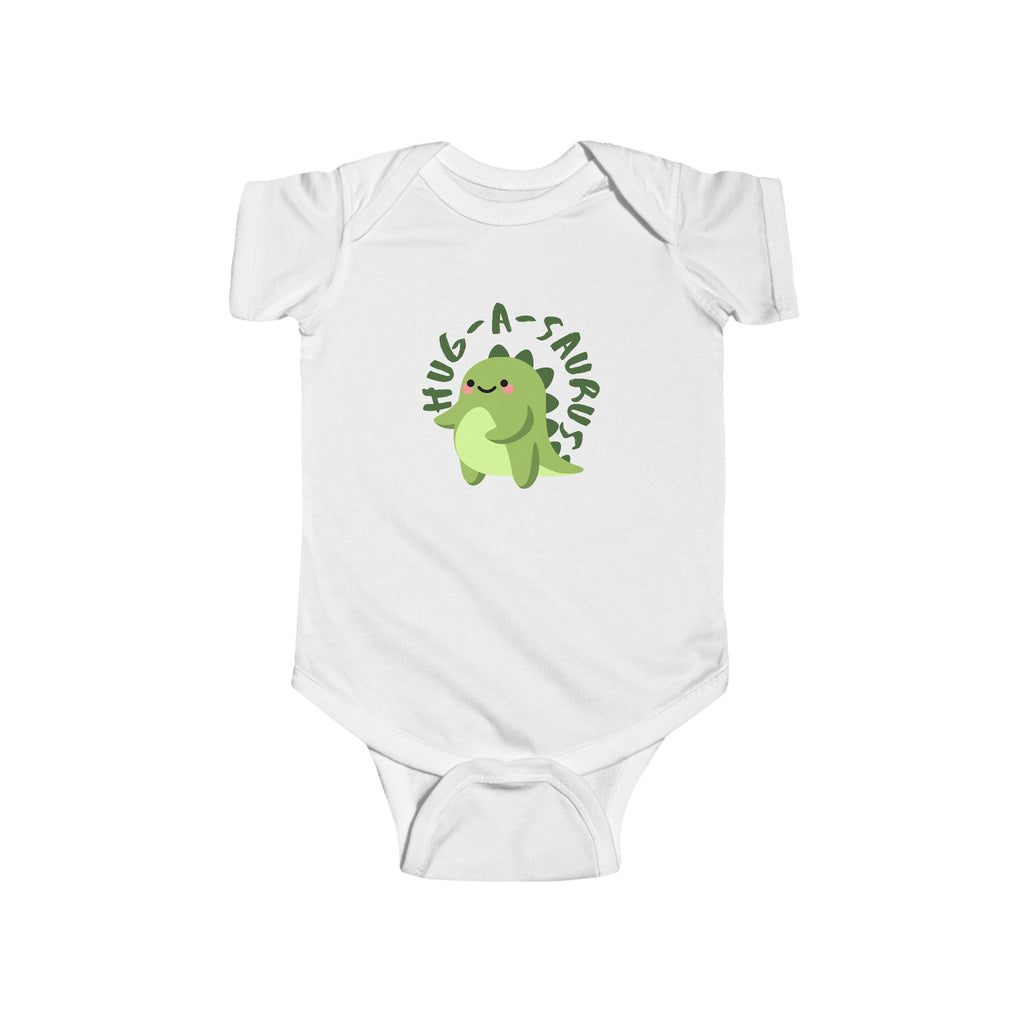 Hug-a-Saurus Baby Onesie White