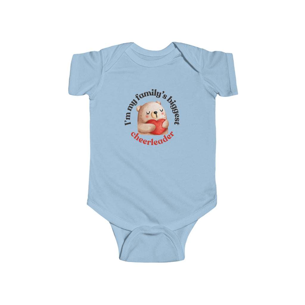 I'm My Family's Biggest Cheerleader Baby Onesie Blue