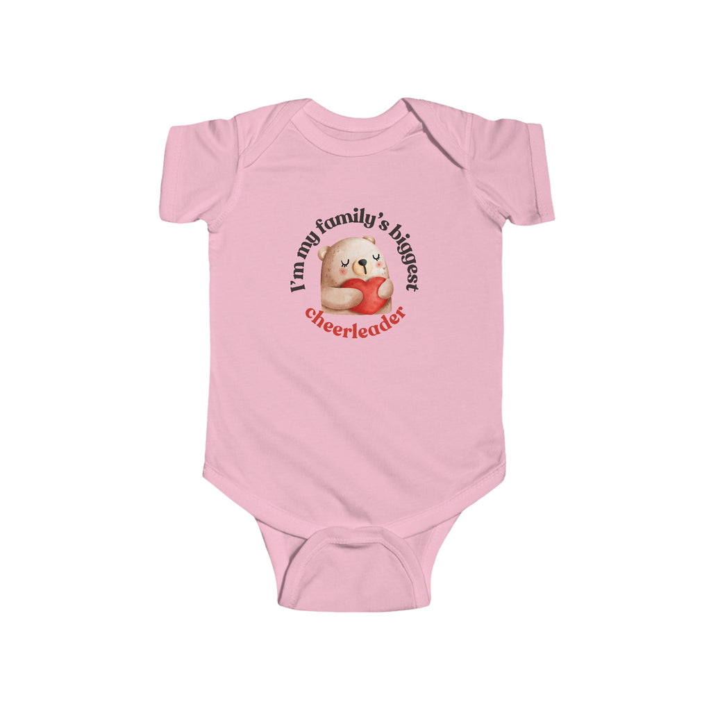 I'm My Family's Biggest Cheerleader Baby Onesie Pink