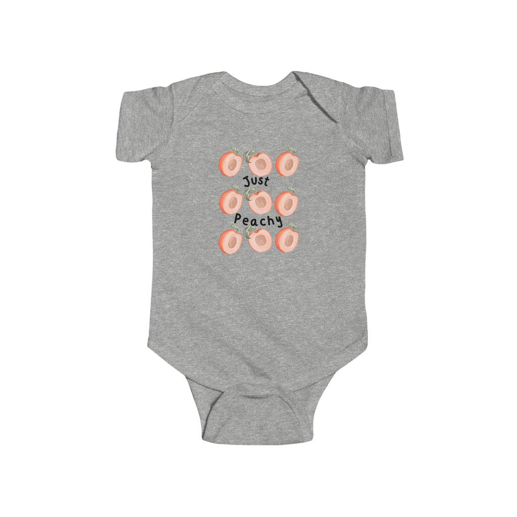 Just Peachy Baby Onesie Gray