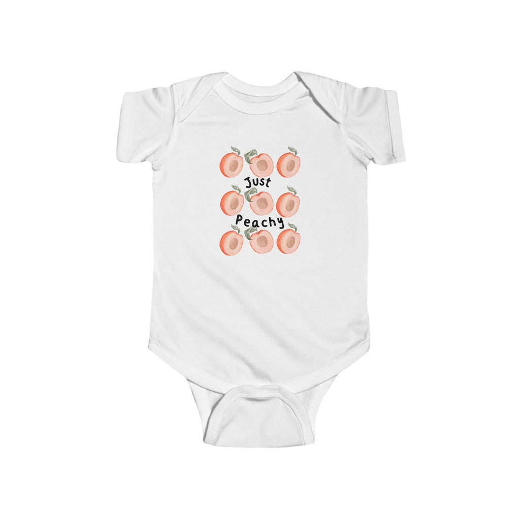 Just Peachy Baby Onesie White