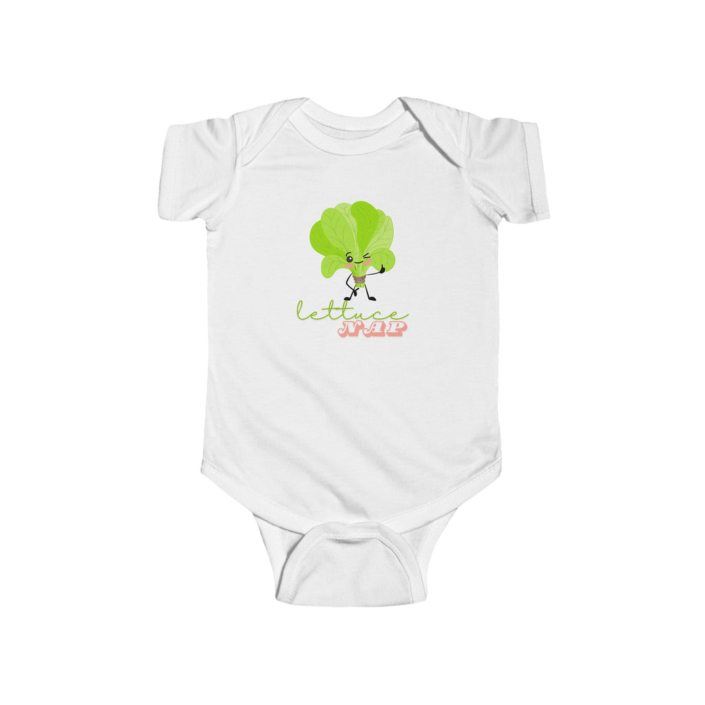 Lettuce Nap Baby Onesie White