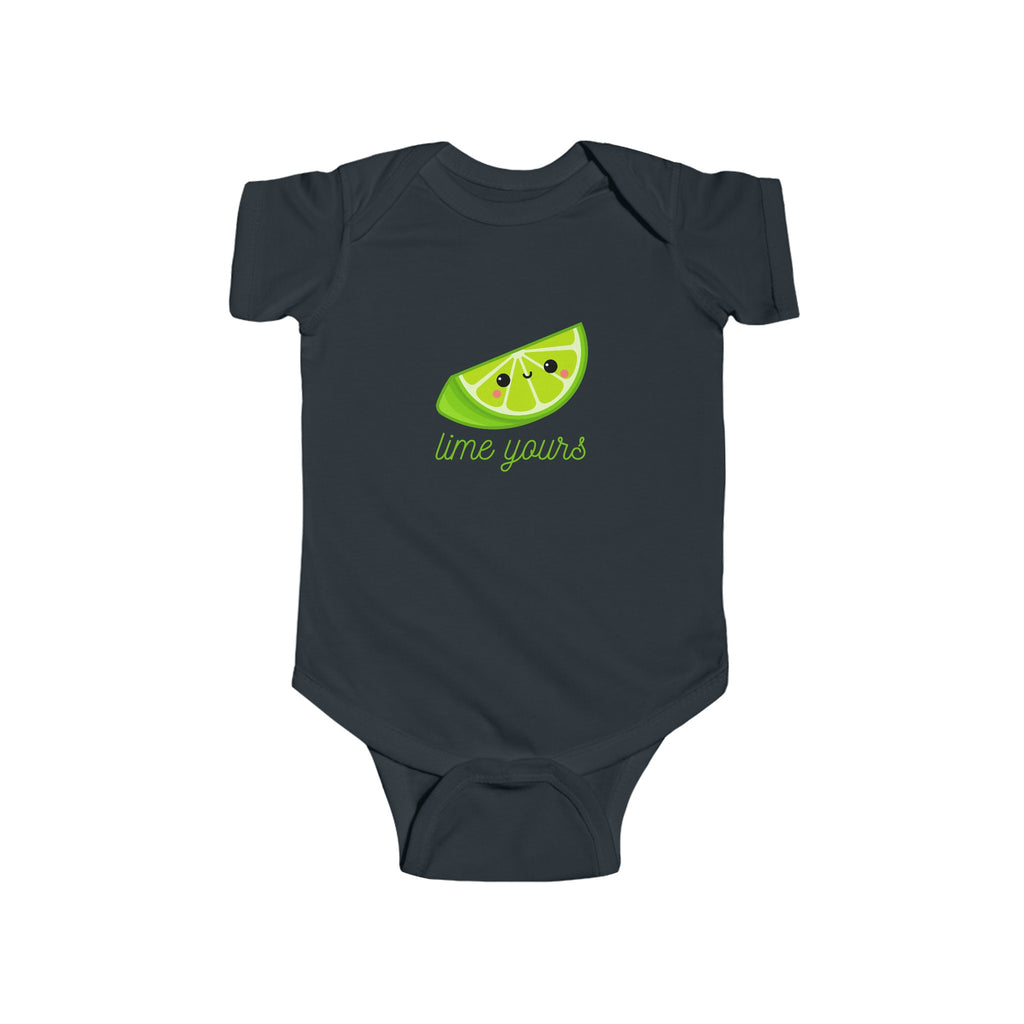 Lime Yours Baby Onesie Black