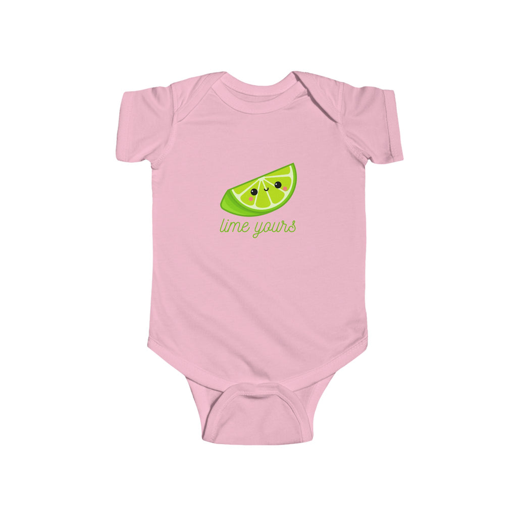 Lime Yours Baby Onesie Pink