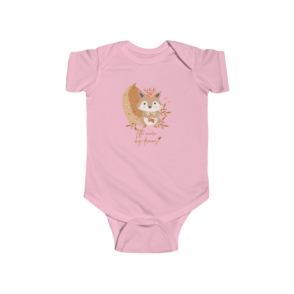 Little Acorn Big Dreams Baby Onesie Pink