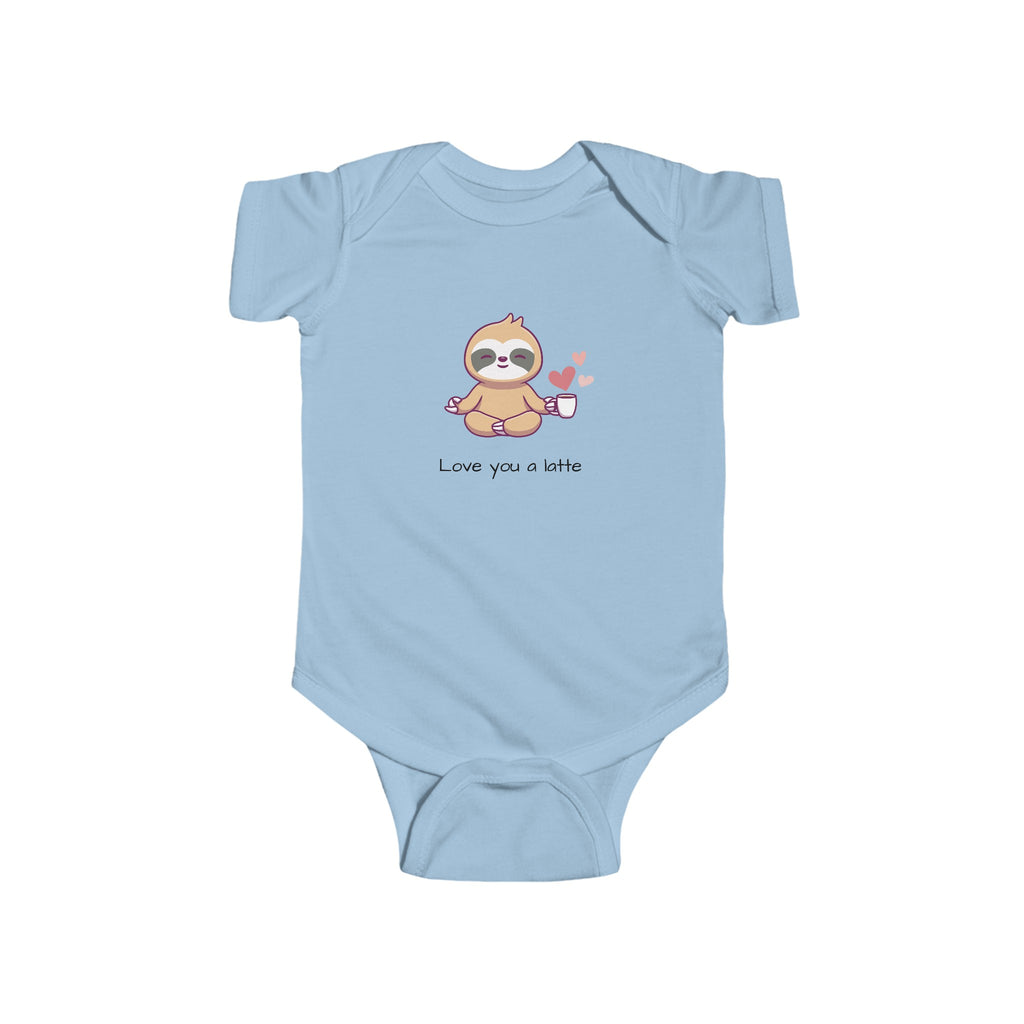 Love You a Latte Baby Onesie Blue