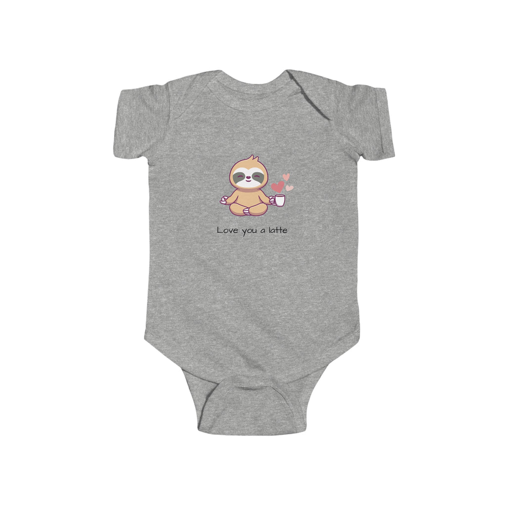 Love You a Latte Baby Onesie Gray