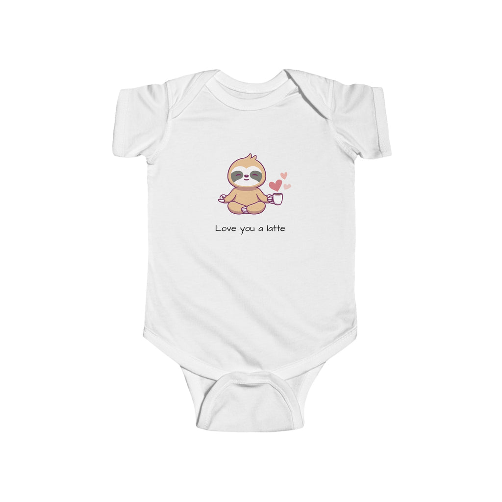 Love You a Latte Baby Onesie White