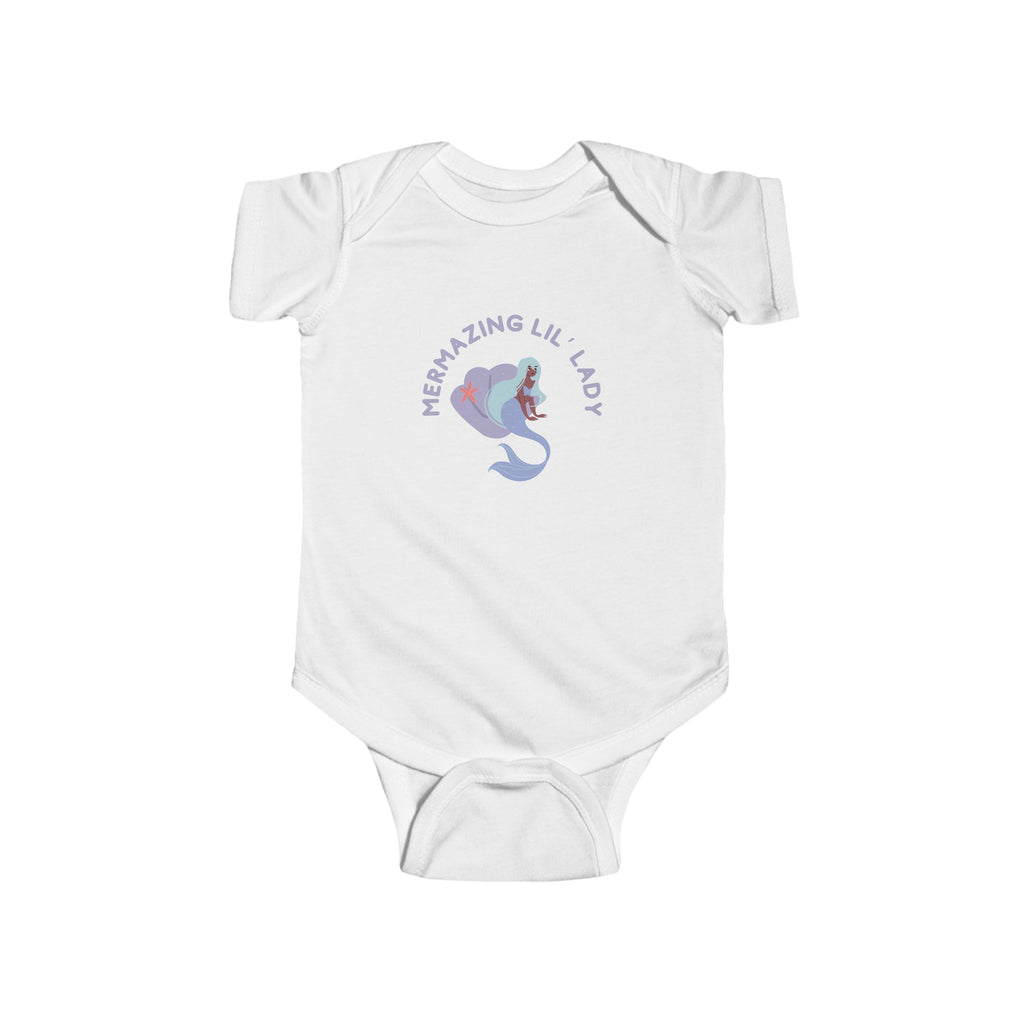 Mermazing Lil' Lady Baby Onesie White