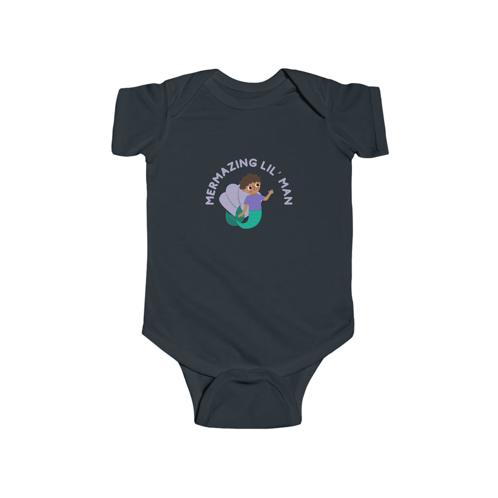 Mermazing Lil' Man Baby Onesie Black