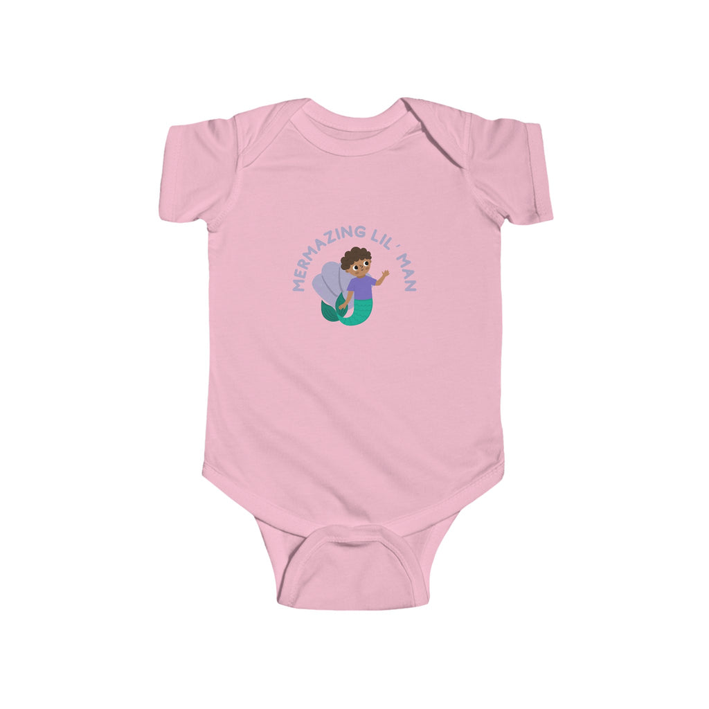 Mermazing Lil' Man Baby Onesie Pink