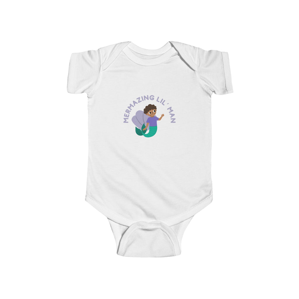 Mermazing Lil' Man Baby Onesie White