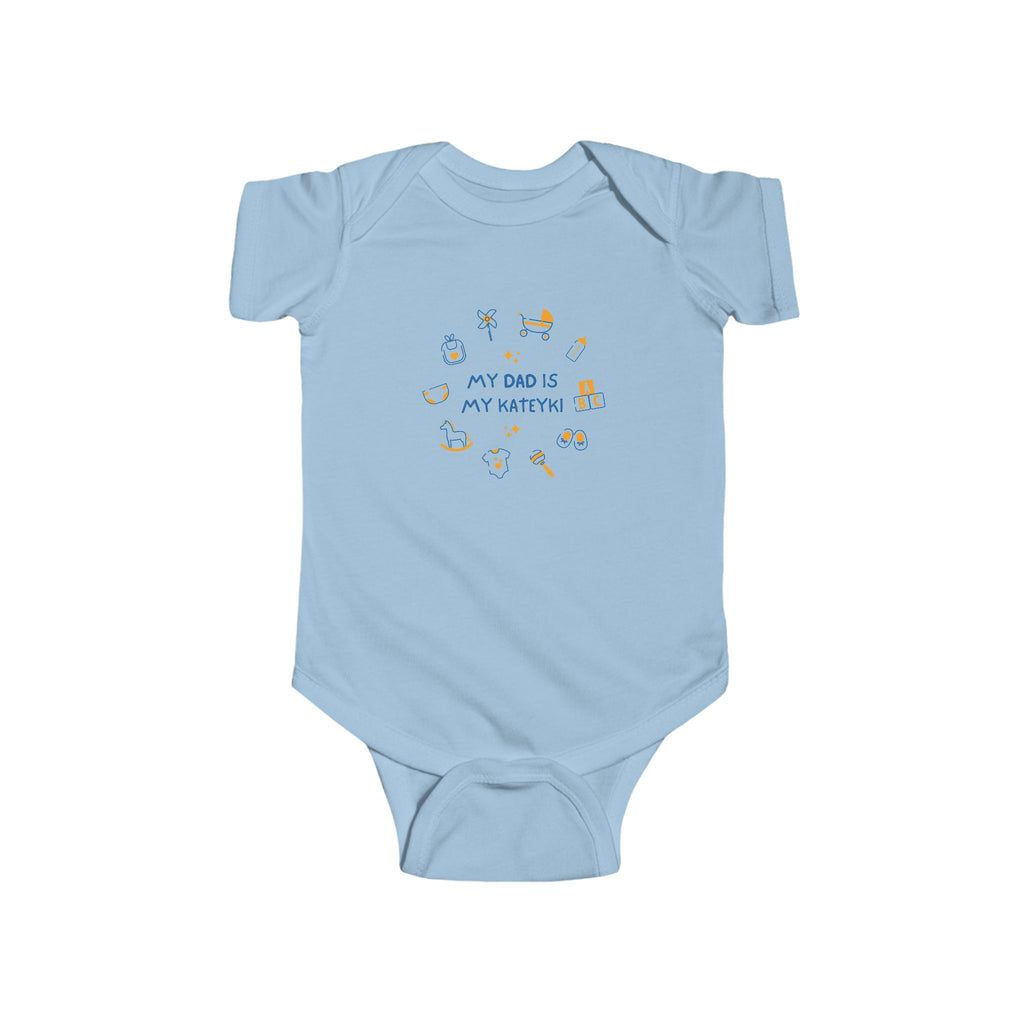 My Dad is My Kateyki Charm Baby Onesie Blue