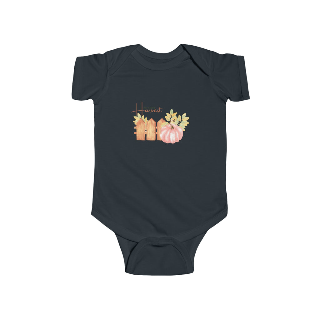 My First Harvest Baby Onesie Black