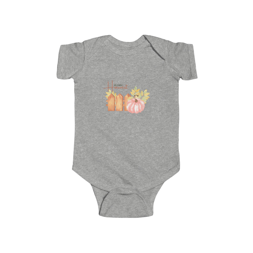 My First Harvest Baby Onesie Heather