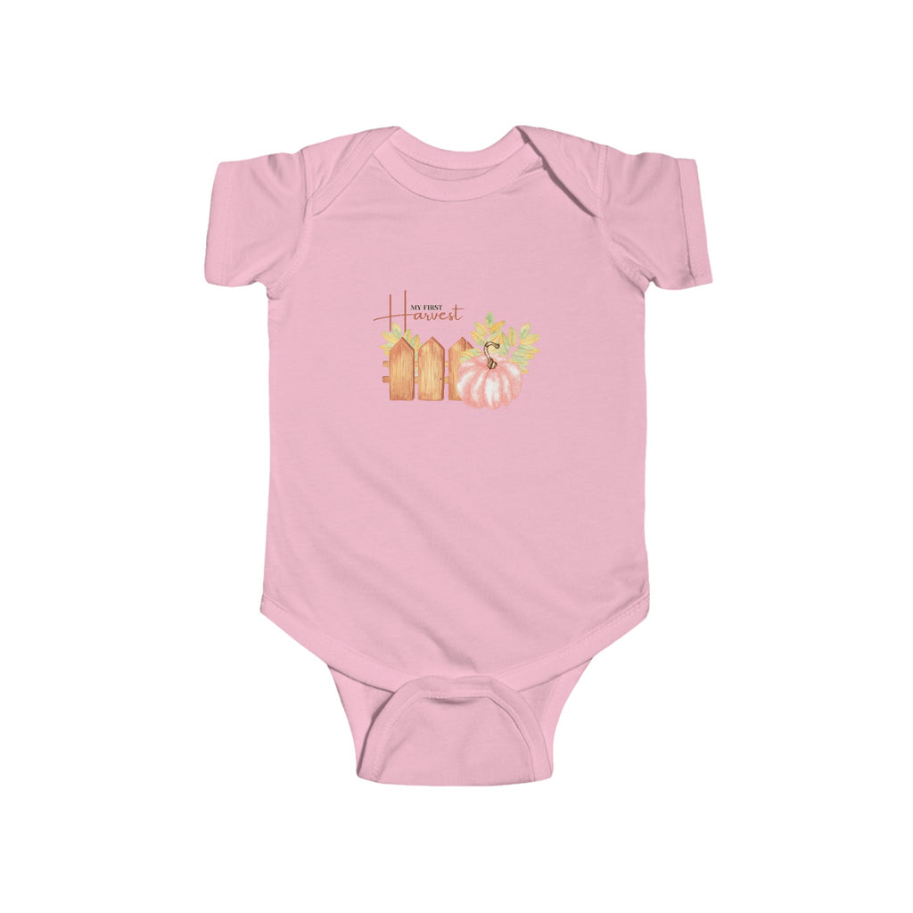 My First Harvest Baby Onesie Pink