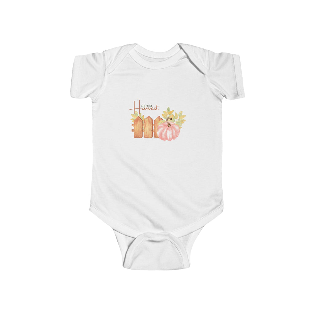 My First Harvest Baby Onesie White