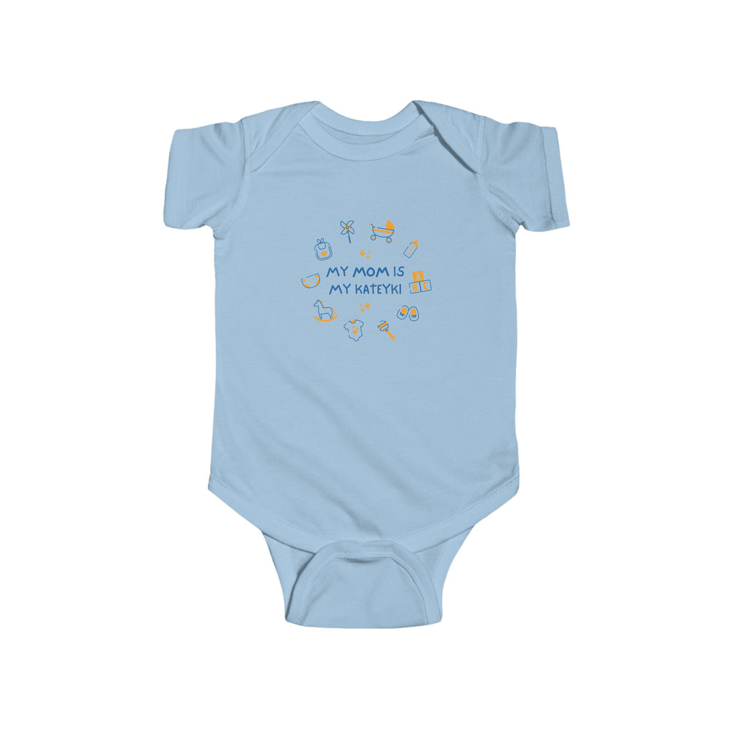 My Mom is My Kateyki Charm Baby Onesie Blue