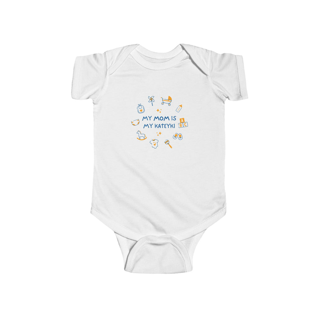 My Mom is My Kateyki Charm Baby Onesie White